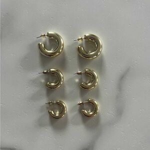 Elegant Gold Hoop Earrings Set